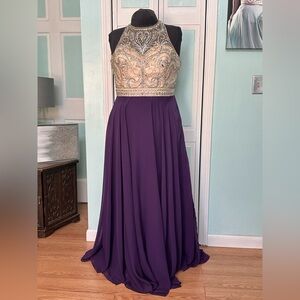 Size 22 eggplant purple prom mother of bride pageant dress gown Clarisse 3465